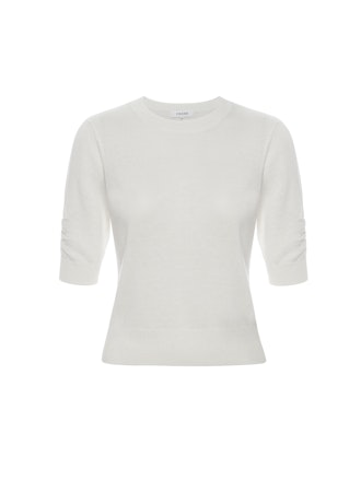 FRAME Gathered Sleeve Crew Sweater