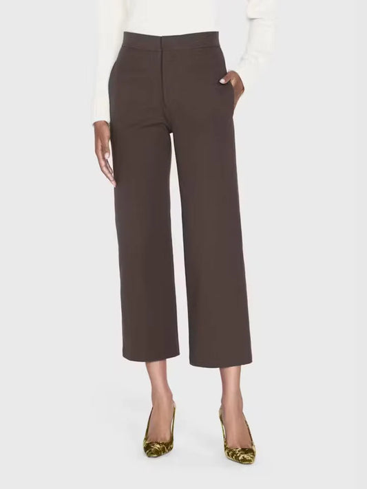 FRAME Le Jane Crop Trouser in Chocolate Brown