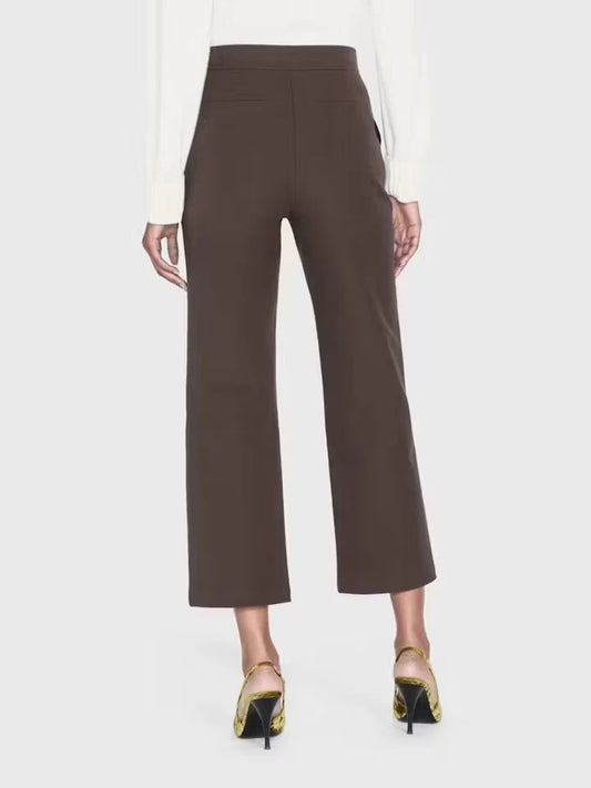 FRAME Le Jane Crop Trouser in Chocolate Brown